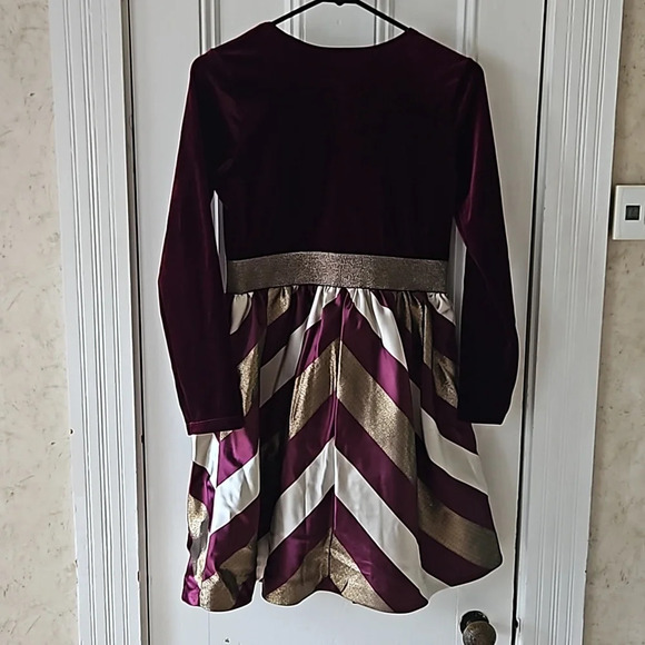 Bonnie Jean Girls 16 Holiday Dress Plum Purple Gold - Picture 5 of 9